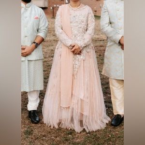 Royal pink Custom Gown for Indian weddings